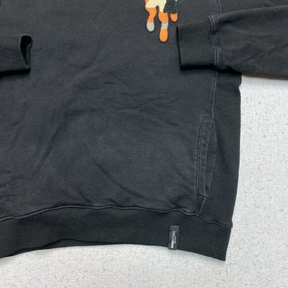 Roku Studio Hoodie Mens M Black Crying Cat Eyes Dripping Tears Pullover Patches - Picture 3 of 11